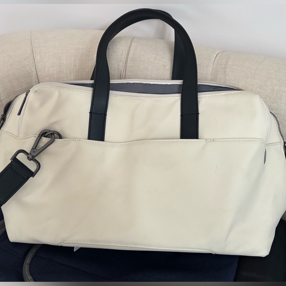 AWAY Everywhere Cream Tote Travel Bag with Black Handles